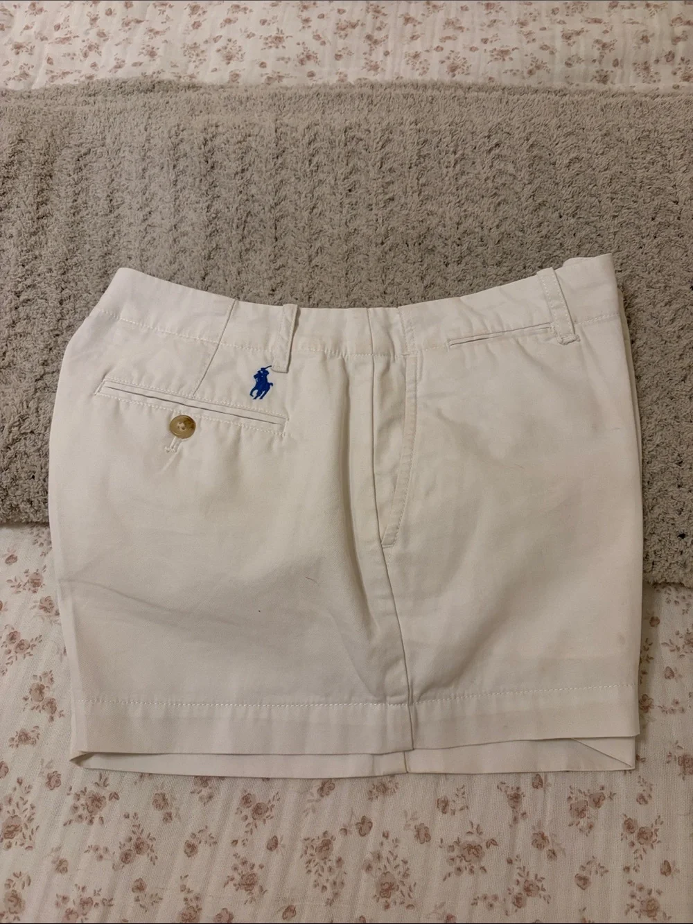 Polo by Ralph Lauren White Chino Shorts with Blue Pony